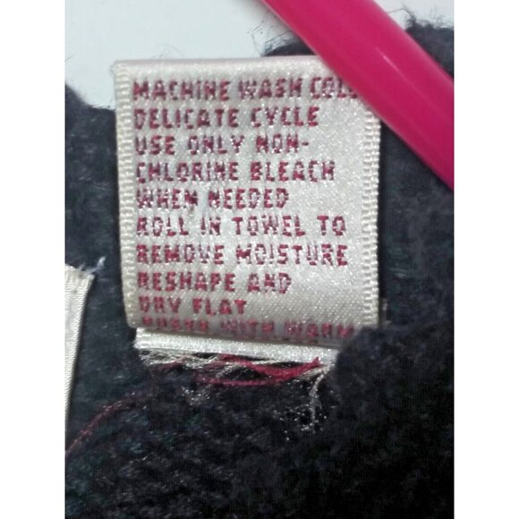 Vintage Bechamel Sweater Womens Sz L Christmas Cardigan Black green red long slv - Picture 12 of 15